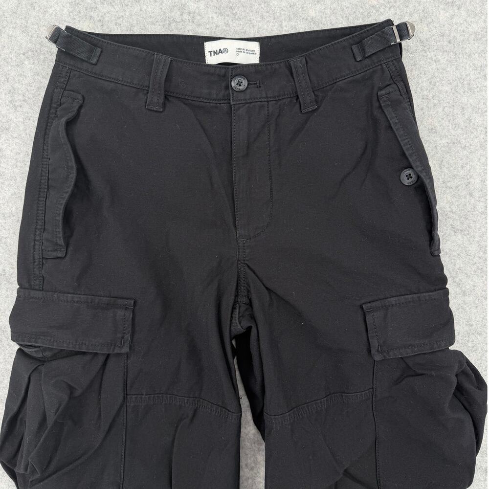 TNA Aritzia Black Supply Mid-Rise Baggy Relaxed Cargo Pants Size 0 - Picture 2 of 13